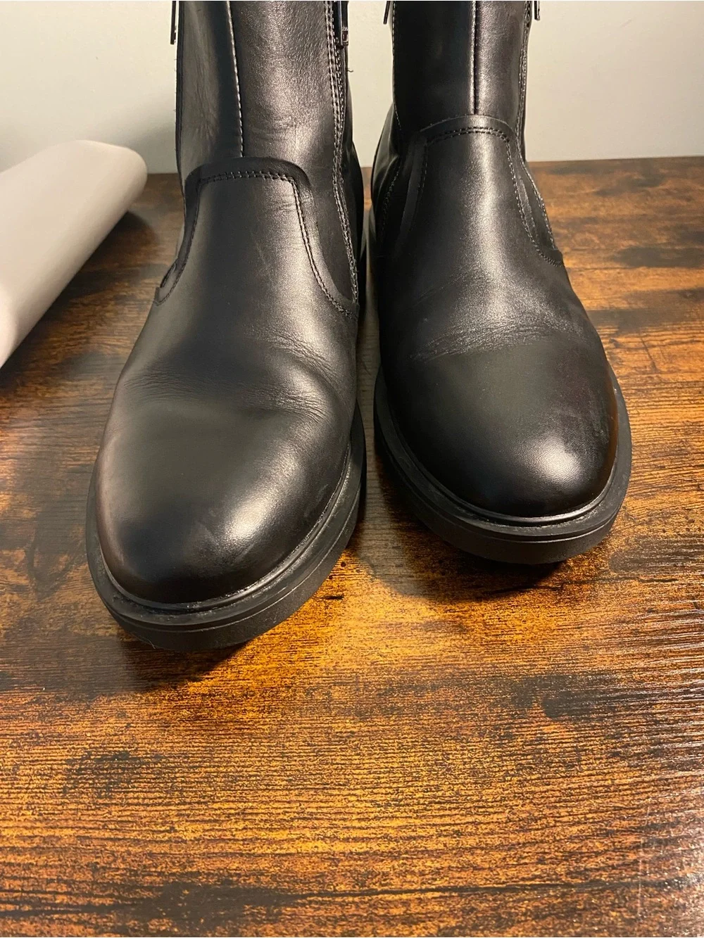 Aldo Black Waterproof Leather Chukka Zip Boots